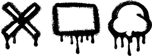Poster - Abstract art elements with dripping paint splatter and canvas frame design