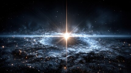Wall Mural - a brilliant explosion creates a luminous burst at the center of a galaxy, showcasing vibrant colors 