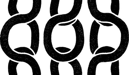Poster - Minimalist black and white chain link pattern for modern design and decoration