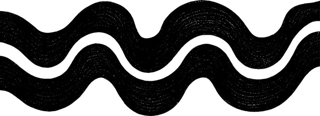 Poster - Minimalist black and white double line ribbon banner design
