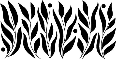 Poster - Minimalist black and white grassy field design for wall art and decoration