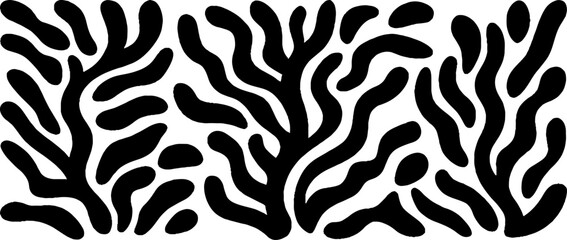 Poster - Abstract minimalist black and white design with organic patterns