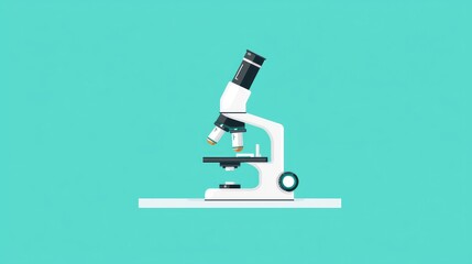Poster - Modern Microscope on a Bright Background, Ideal for Science and Education Related Themes