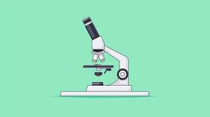 Poster - colorful and modern microscope illustration on a bright green background for science and education t