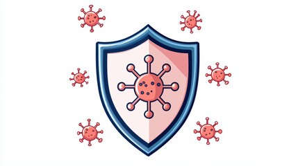 Poster - Shield Protection Against Viruses and Germs Illustration for Health and Safety Concepts