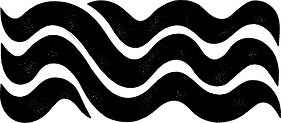 Poster - Minimalist black and white serpentine wave banner design for modern decor