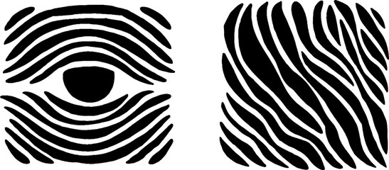 Poster - Abstract eye and hair wave design for unique creative projects