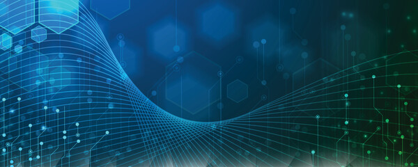 Poster - Abstract high technology and science background. Technological style