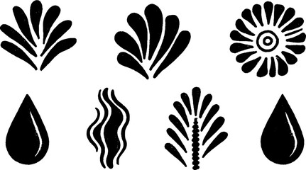Poster - Abstract symbols of rain, splash and ripple designs for creative inspiration