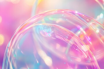 Poster - rainbow chaotic abstract texture visible within soap bubbles swirling in vibrant colors and soft lig