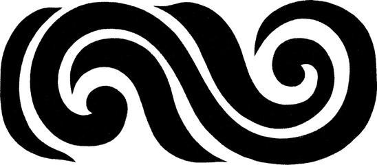 Poster - Minimalist black and white spiral edge design for modern banner decoration