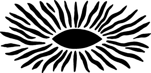 Leinwandbilder - Minimalist black and white sunburst pattern design for modern art and decor