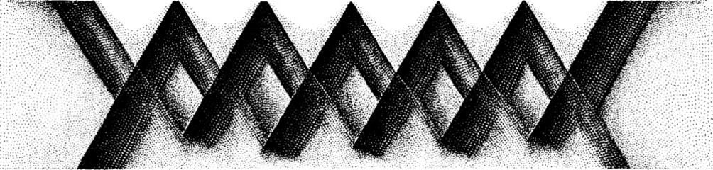 Poster - Abstract chevron pattern and alignment grid in minimalist black and white design