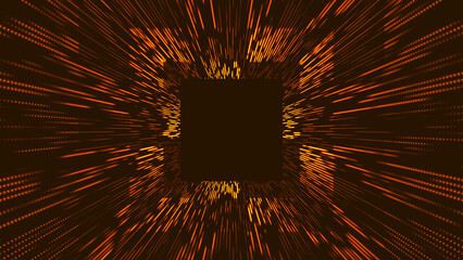 Poster - Colorful Tunnel Background. Abstract techno digital background. Big data visualization. Data flow information. Concept of digital communication. Wormhole. 3D rendering.
