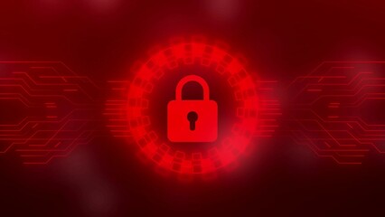 Cyber security and digital computer protection with padlock symbol abstract digital concept. Network, cyber technology and computer background.