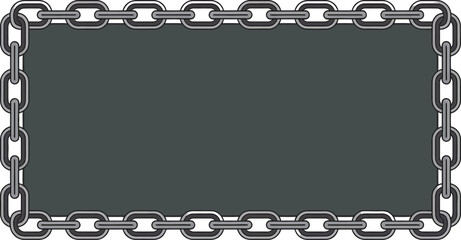 Poster - chain border frame graphic metal link rectangle background design element illustration vector 100 ed