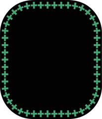 Poster - Black rounded square shape with green plus sign border design graphic vector illustration art isolated editable stock vector illustration