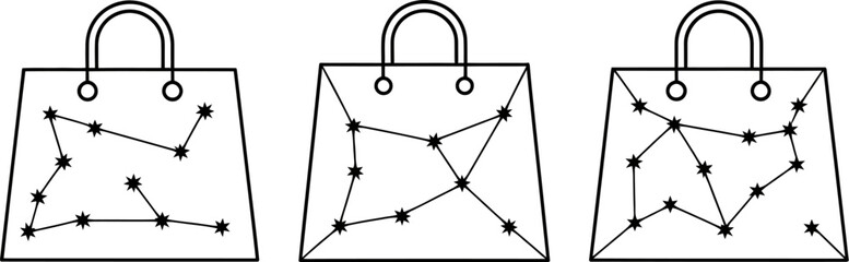 Poster - shopping bags with constellation designs astrology theme retail concept unique designs for sale onli
