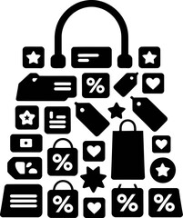 Poster - shopping bag icon vector illustration concept for sale discount retail store promotion marketing 100