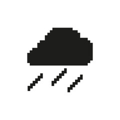 Fototapete - Cloud With Rain Pixel Art Icon. Weather Forecast, Rainy Day, And Precipitation Symbol. Meteorological Conditions. Isolated Vector Illustration