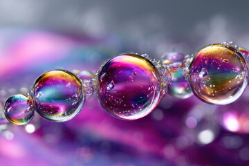 Poster - Colorful bubbles reflecting light in a vibrant display of hues and shapes