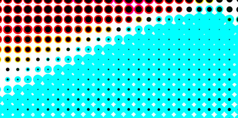 Poster - Abstract multi-colored halftone dots artistic design pop art pattern of geometric shapes colorful background, texture effect monochrome halftone dot seamless design color abstract patterns background.