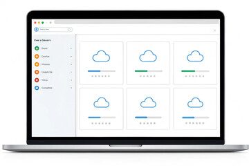 Poster - Cloud Storage Management Software on Laptop Screen