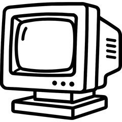 Fototapete - Crt computer monitor outline icon vector