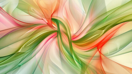 Poster - elegant optic motion with bending energy strands creates vibrant abstract design in soft pastel colo