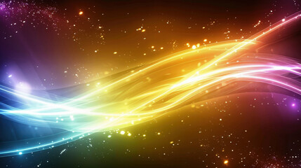 Poster - Colorful energy streams flow gracefully across vibrant background, creating mesmerizing visual effect that captivates viewer imagination