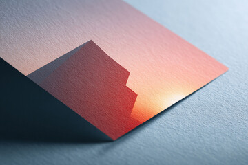 Poster - Abstract geometric composition with warm, gradient colors on textured paper. Modern, minimalist aesthetic, perfect for branding, design, or creative concepts.