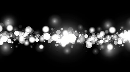 Poster - bright glowing particles create magical atmosphere, resembling snowflakes dancing over dark backgrou