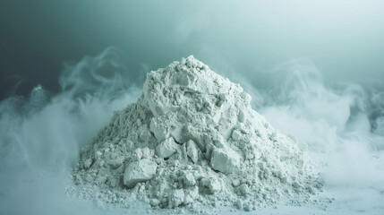 Poster - soft ambient light highlights pile of fine white powder, creating mystical atmosphere with hint of s