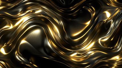 Poster - Shimmering metallic abstract lines create dynamic and luxurious texture, reflecting light beautifully in captivating display