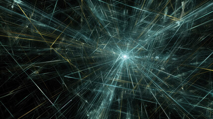 Poster - Abstract network of bright lines converging at high speed, creating dynamic and energetic visual experience