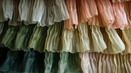 Poster - Subtle folded fabric layers create organic texture with harmonious blend of colors, evoking sense of elegance and softness