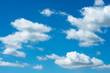Wall Mural - blue sky background with white clouds