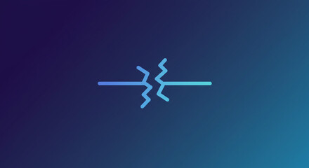 Wall Mural - A gradient blue background with a central light blue jagged line design pointing towards each other