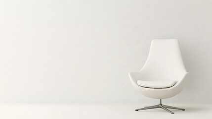 Aufkleber - Minimalist Modern Elegance: A white chair creates a serene ambiance with sleek, flowing lines and neutral colors, perfect for a tranquil space.