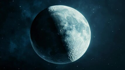 Wall Mural - the moon is depicted with craters against the backdrop of a night sky. the has a digital art style a