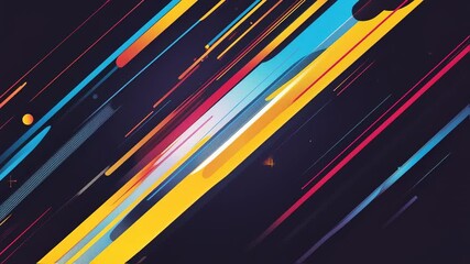 Poster - Dynamic Lines of Color: A vibrant and energetic digital artwork showcases a cascade of abstract colored lines, streaks, and shapes in a visually engaging composition.