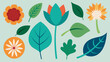 © Anjum - Flower vector set leaf and flowers leaves minimal