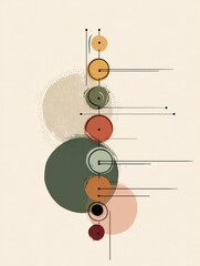 Poster - Minimalist Design Featuring a Weekly Habit Progress Chart With Abstract Circles and Lines for Visual Tracking and Motivation