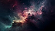 © Sumi - Abstract illustration of a beautiful nebula with vibrant colors and celestial stars in space