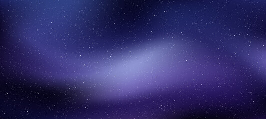 Poster - Dark night sky with many white stars. Starry cosmos background for outer space, galaxy. Abstract vector cosmic illustration.