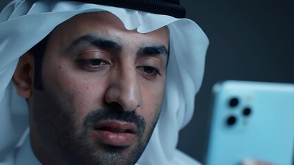 Arab Man using Smartphone