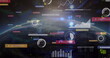 © vectorfusionart - Displaying orbital space dashboard showing Earth globe with radial timers bar graphs pie chart