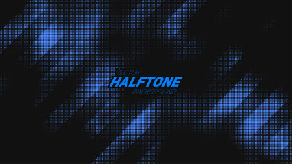 Poster - Abstract vector torn blue halftone background. Scrathed dotted texture element.