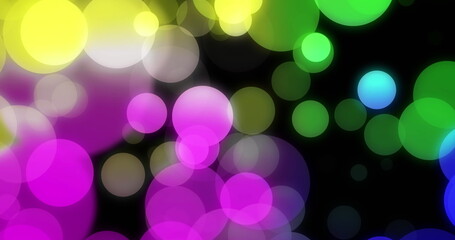 Aufkleber - Displaying abstract pattern glowing on dark digital canvas, with colorful blurred light circles