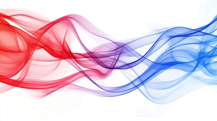 Leinwandbilder - Abstract flowing ribbons of red and blue intertwining on a white background creating a dynamic design